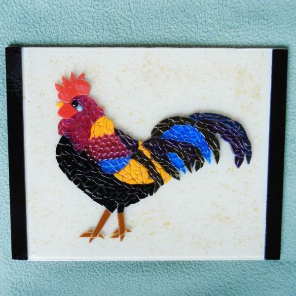Wild Kauai Rooster in Mosaics at Windy Sea Designs